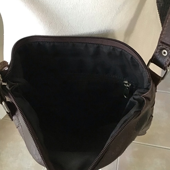 Leather Crossbody Purse Medellin Colombia Patchwork Butterfly Handmade Vintage - Picture 13 of 16